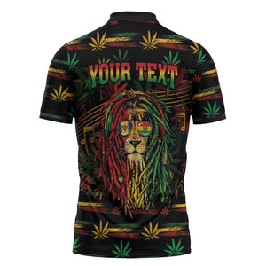 Personalized Barbados One Love Reggae Lion Zipper Polo Shirt Caribbean Reggae Spirit