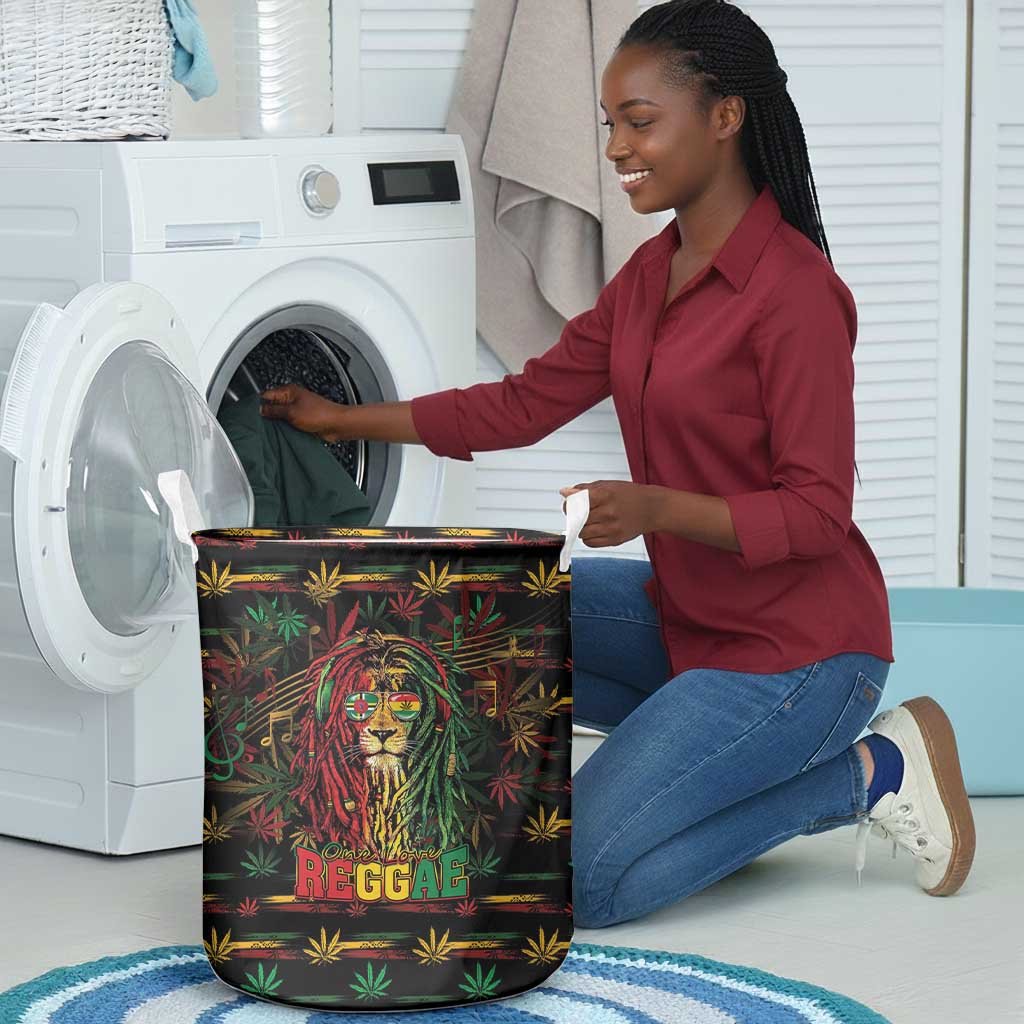 Dominica One Love Reggae Lion Laundry Basket Caribbean Reggae Spirit