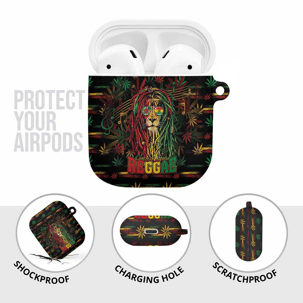 Dominica One Love Reggae Lion AirPods Case Caribbean Reggae Spirit