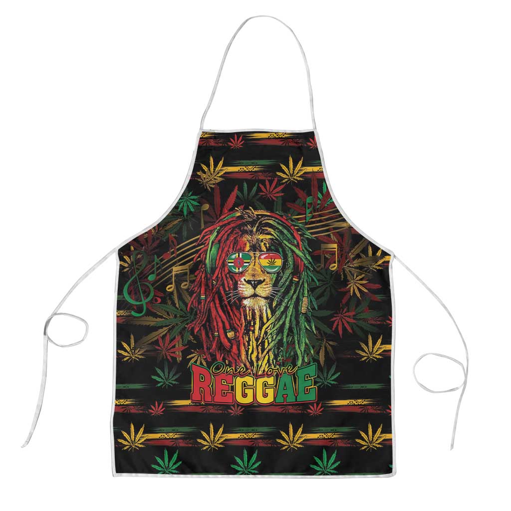 Dominica One Love Reggae Lion Apron Caribbean Reggae Spirit