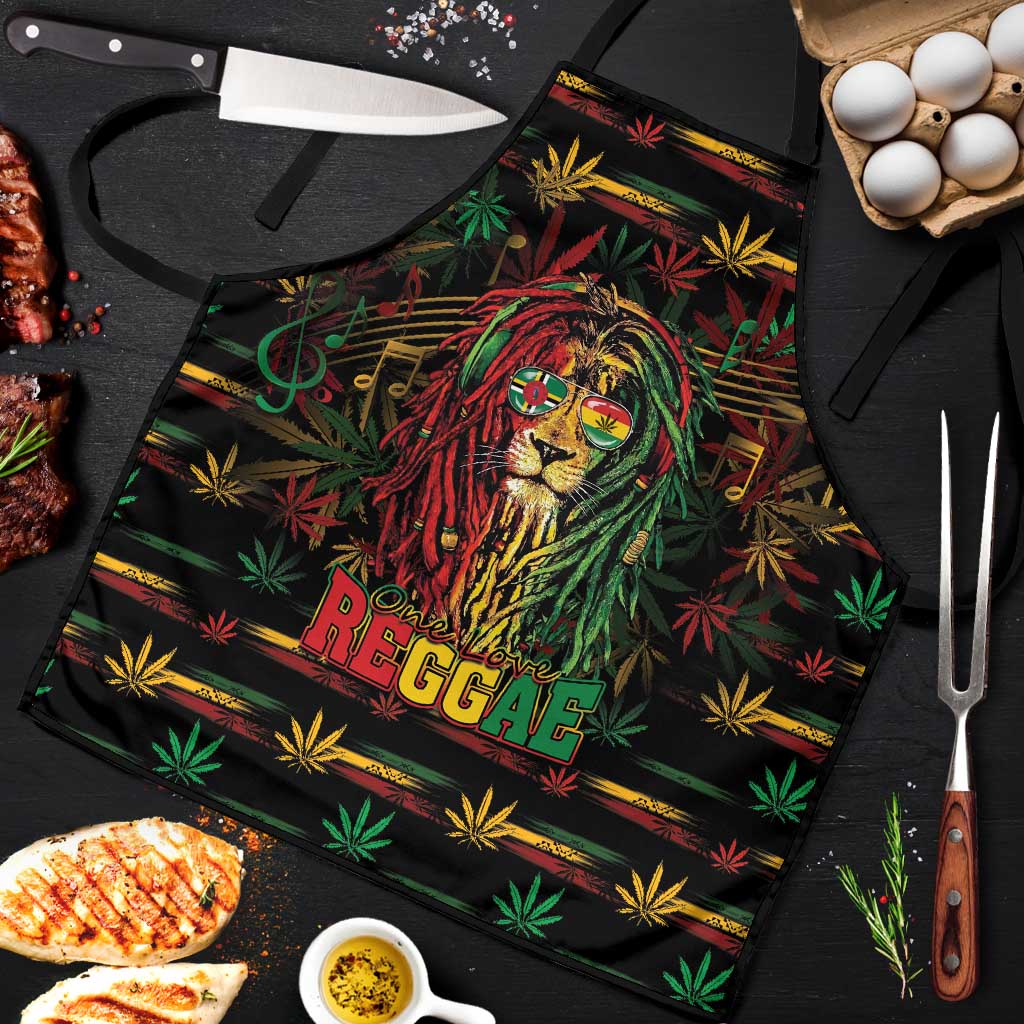 Dominica One Love Reggae Lion Apron Caribbean Reggae Spirit