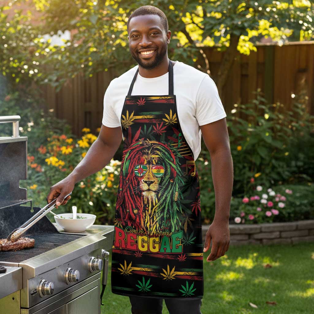 Dominica One Love Reggae Lion Apron Caribbean Reggae Spirit