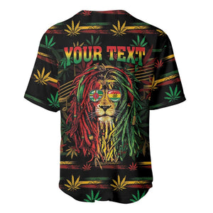 Personalized Dominica One Love Reggae Lion Baseball Jersey Caribbean Reggae Spirit