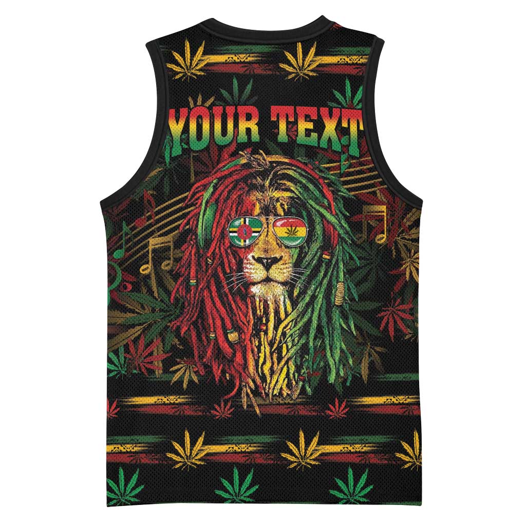Personalized Dominica One Love Reggae Lion Basketball Jersey Caribbean Reggae Spirit