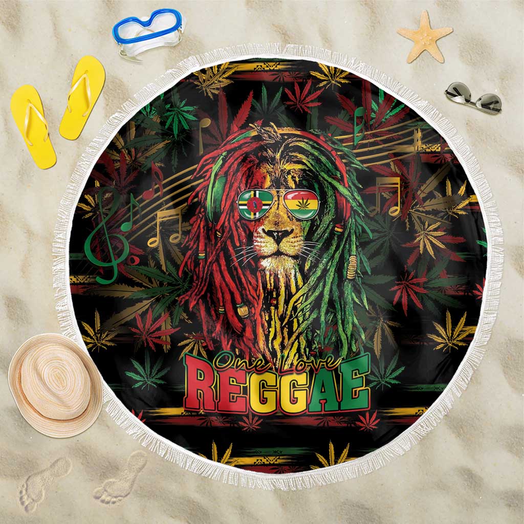 Dominica One Love Reggae Lion Beach Blanket Caribbean Reggae Spirit
