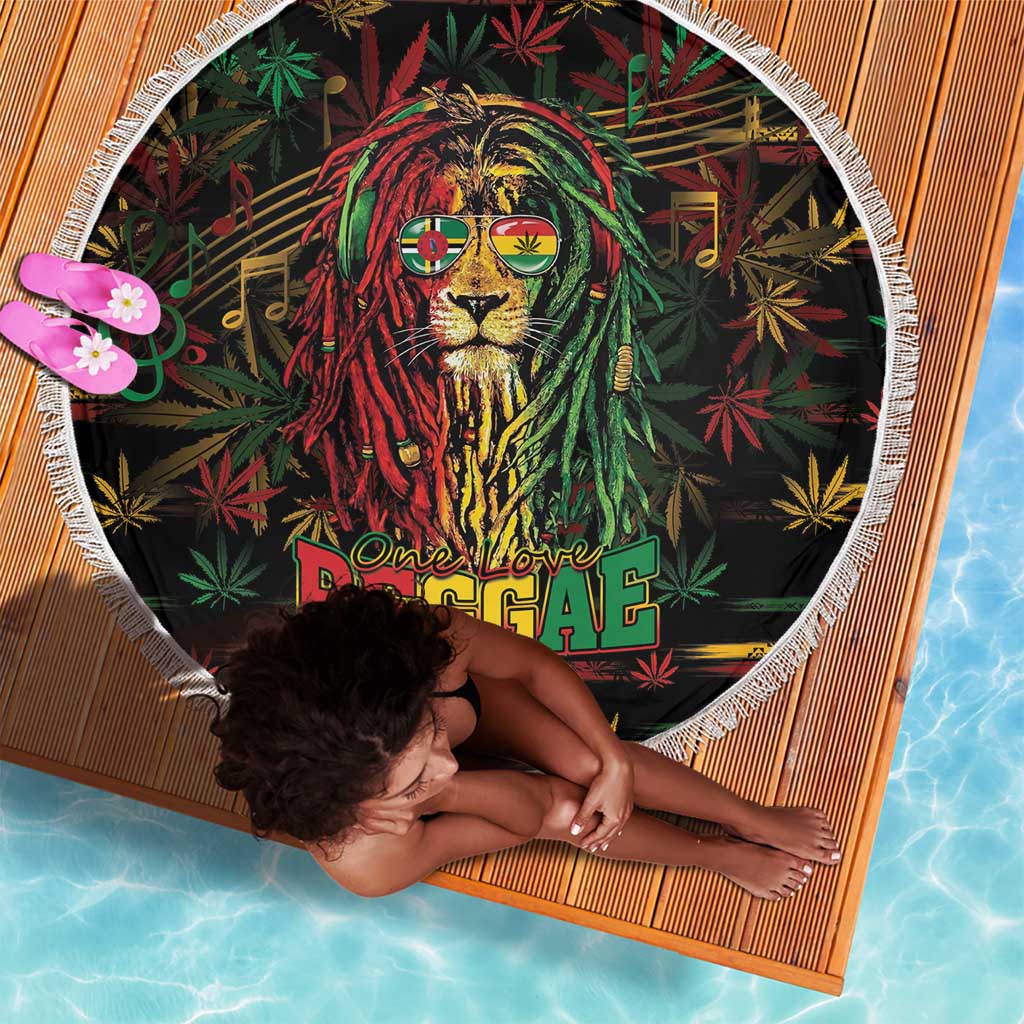 Dominica One Love Reggae Lion Beach Blanket Caribbean Reggae Spirit