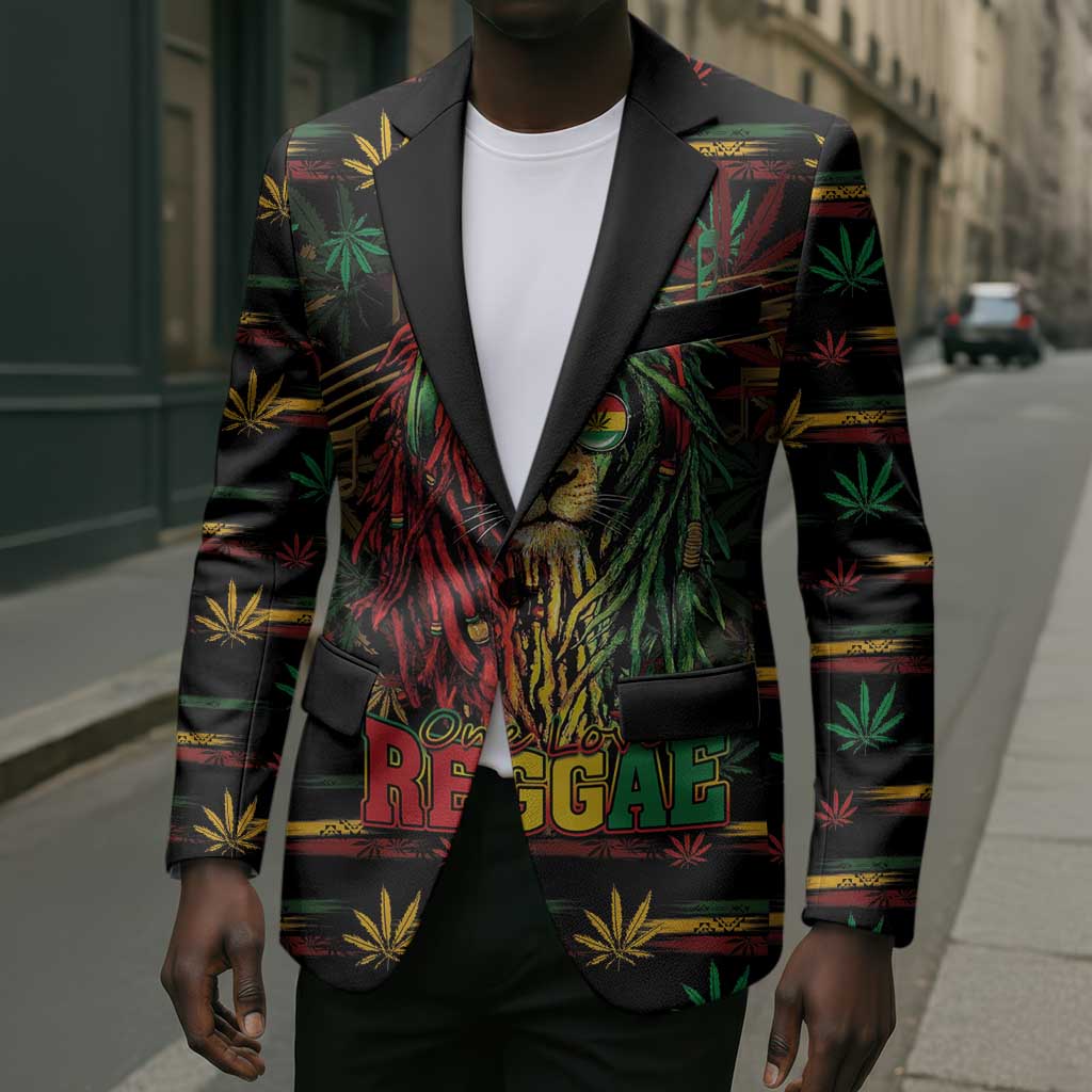 Personalized Dominica One Love Reggae Lion Blazer Caribbean Reggae Spirit