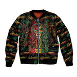 Personalized Dominica One Love Reggae Lion Bomber Jacket Caribbean Reggae Spirit