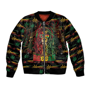 Personalized Dominica One Love Reggae Lion Bomber Jacket Caribbean Reggae Spirit