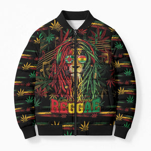 Personalized Dominica One Love Reggae Lion Bomber Puffer Jacket Caribbean Reggae Spirit