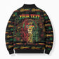 Personalized Dominica One Love Reggae Lion Bomber Puffer Jacket Caribbean Reggae Spirit