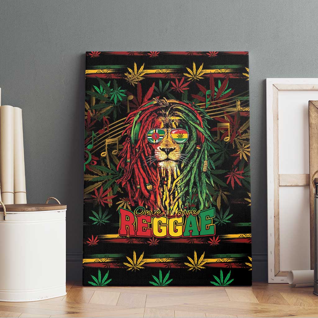 Dominica One Love Reggae Lion Canvas Wall Art Caribbean Reggae Spirit