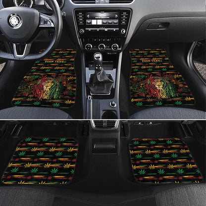 Personalized Dominica One Love Reggae Lion Car Mats Caribbean Reggae Spirit