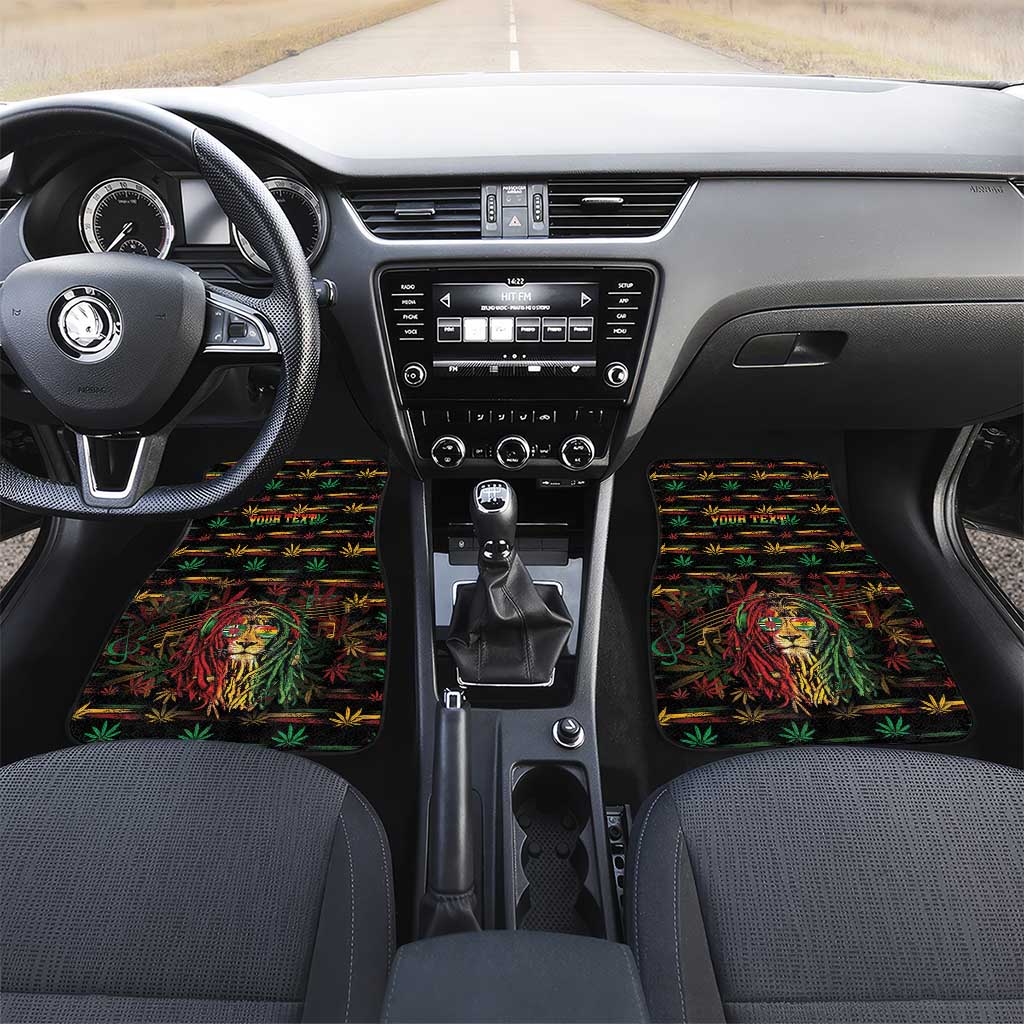 Personalized Dominica One Love Reggae Lion Car Mats Caribbean Reggae Spirit