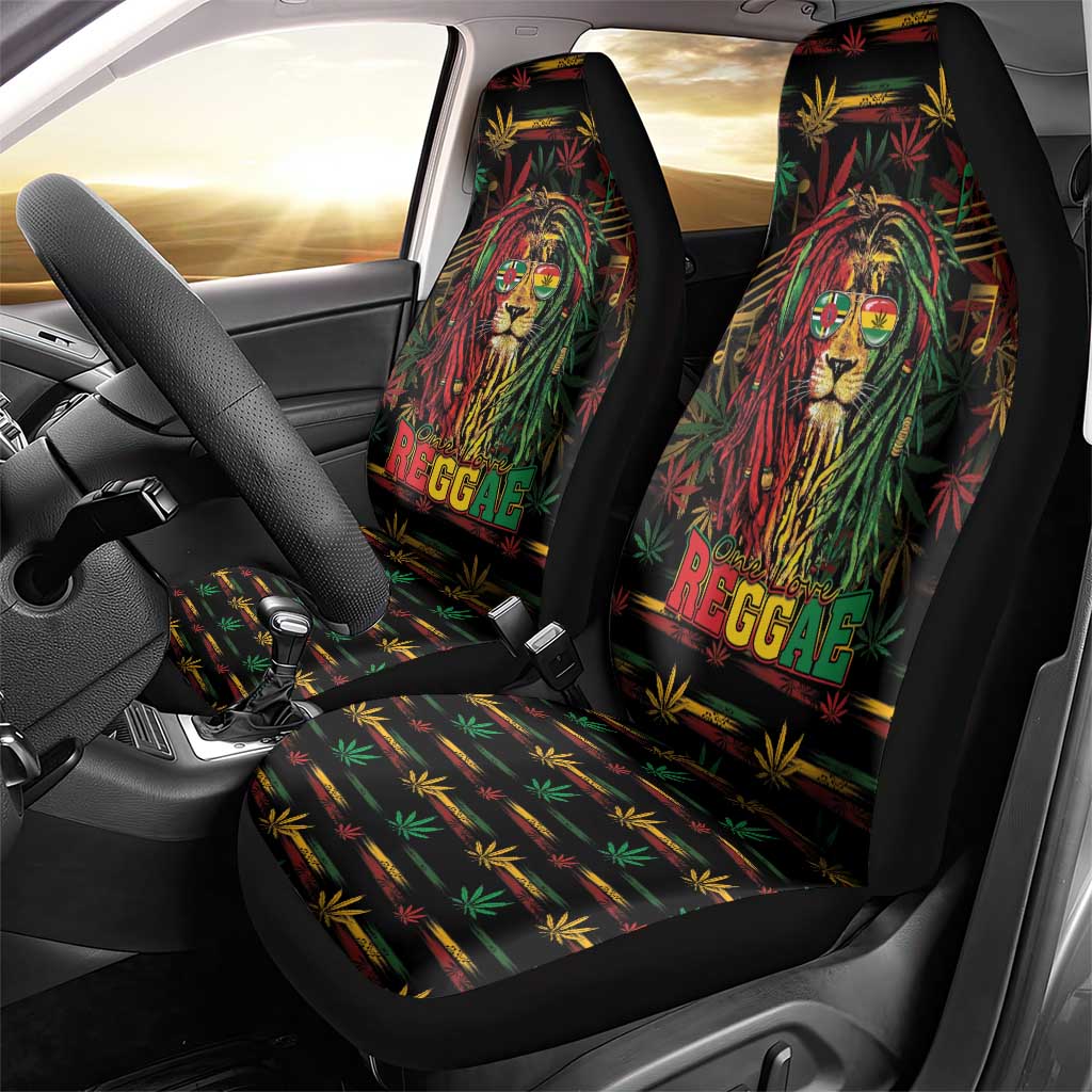 Dominica One Love Reggae Lion Car Seat Cover Caribbean Reggae Spirit