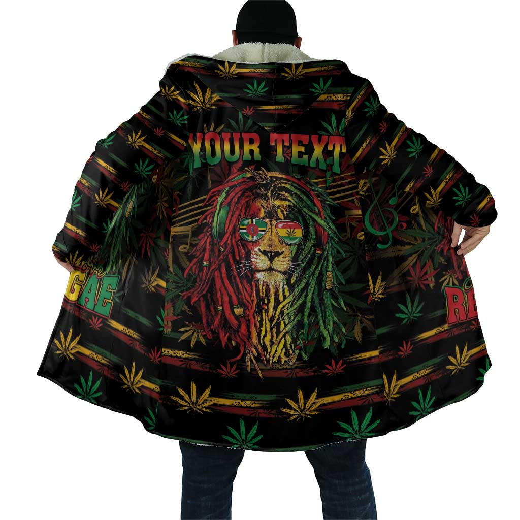 Personalized Dominica One Love Reggae Lion Cloak Caribbean Reggae Spirit