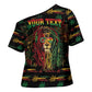 Personalized Dominica One Love Reggae Lion Cross Shoulder Shirt Caribbean Reggae Spirit