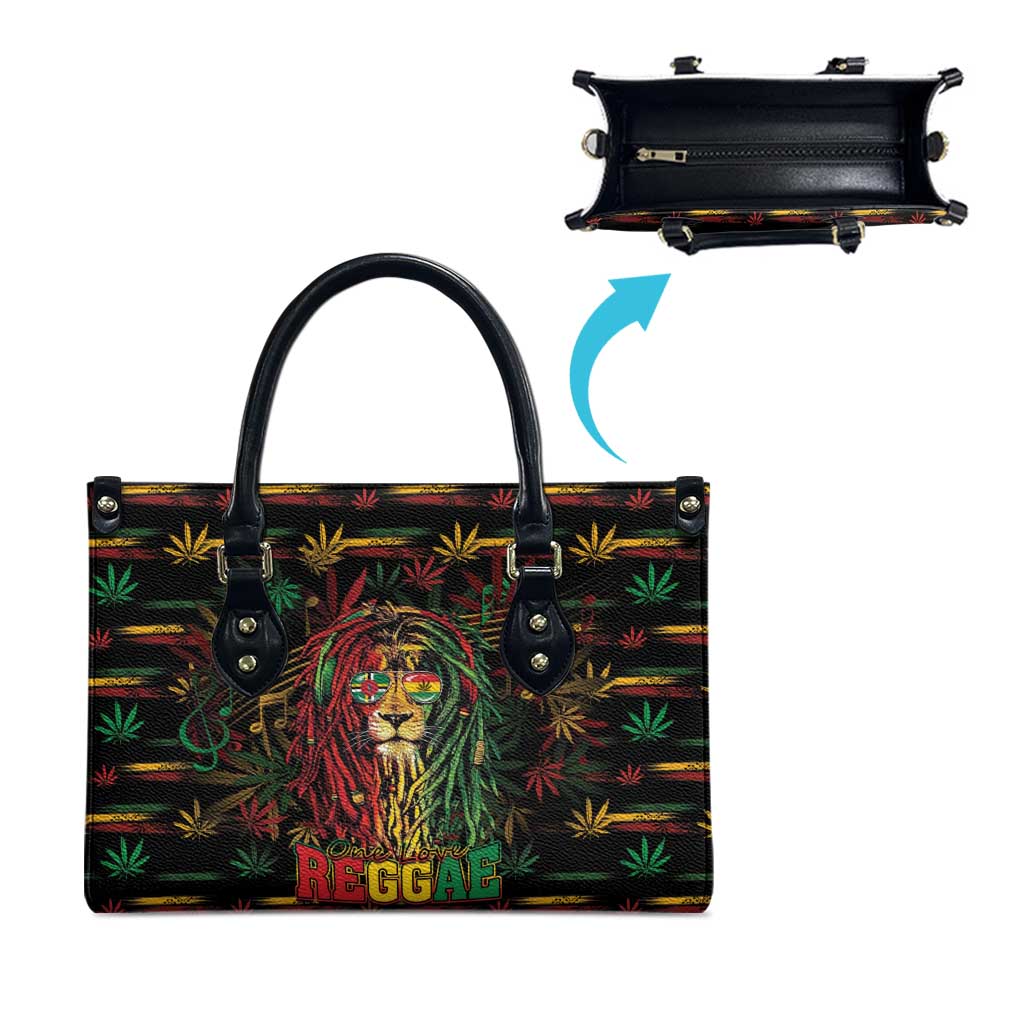 Dominica One Love Reggae Lion Leather Bag Caribbean Reggae Spirit
