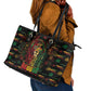 Dominica One Love Reggae Lion Leather Tote Bag Caribbean Reggae Spirit
