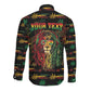 Personalized Dominica One Love Reggae Lion Long Sleeve Button Shirt Caribbean Reggae Spirit