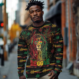 Personalized Dominica One Love Reggae Lion Long Sleeve Shirt Caribbean Reggae Spirit