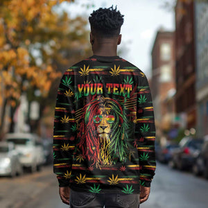 Personalized Dominica One Love Reggae Lion Long Sleeve Shirt Caribbean Reggae Spirit