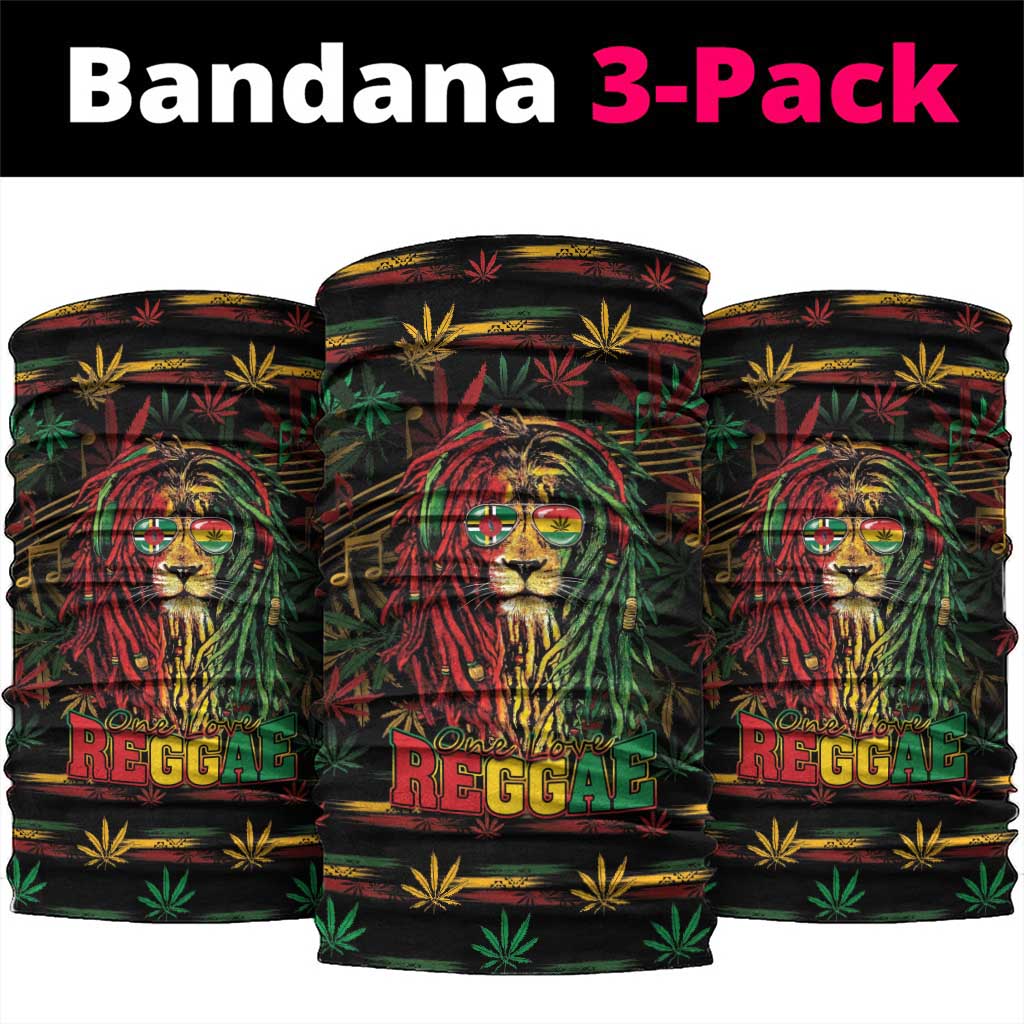 Dominica One Love Reggae Lion Neck Gaiter Caribbean Reggae Spirit