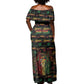Personalized Dominica One Love Reggae Lion Off Shoulder Maxi Dress Caribbean Reggae Spirit