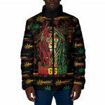 Personalized Dominica One Love Reggae Lion Padded Jacket Caribbean Reggae Spirit