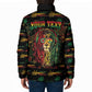 Personalized Dominica One Love Reggae Lion Padded Jacket Caribbean Reggae Spirit