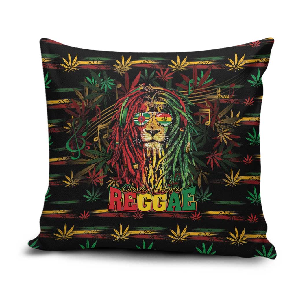Dominica One Love Reggae Lion Pillow Cover Caribbean Reggae Spirit