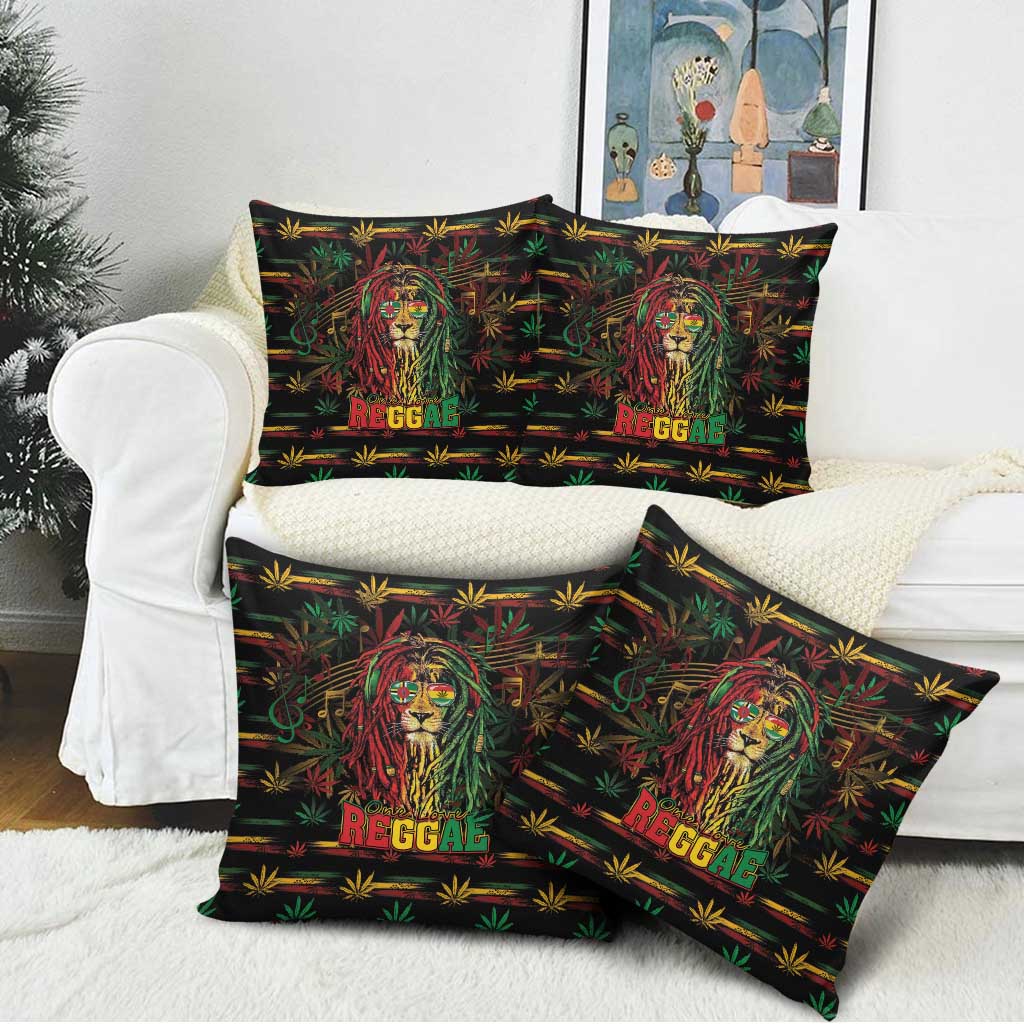 Dominica One Love Reggae Lion Pillow Cover Caribbean Reggae Spirit