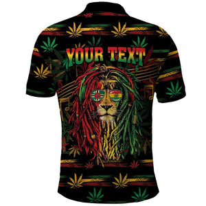 Personalized Dominica One Love Reggae Lion Polo Shirt Caribbean Reggae Spirit
