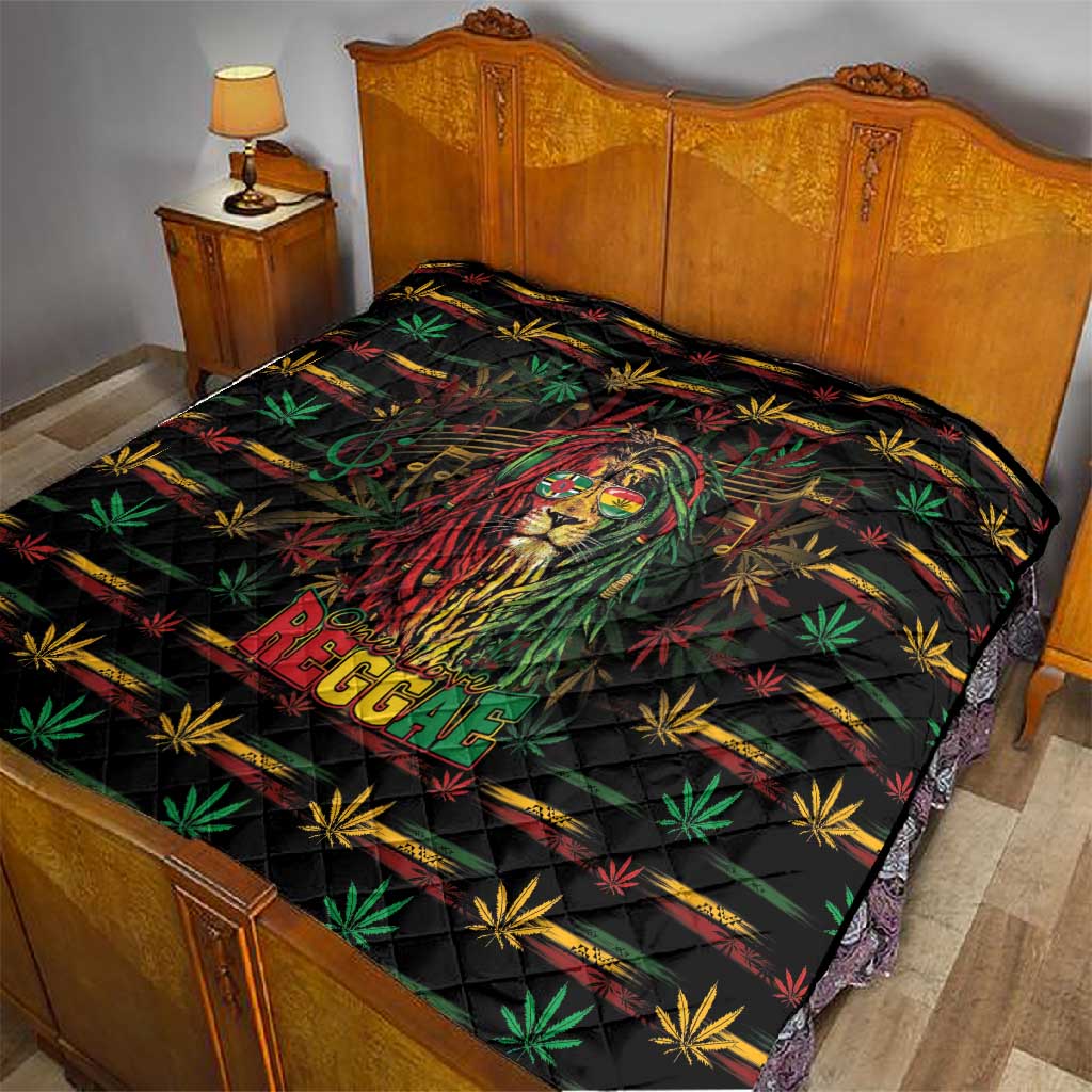 Dominica One Love Reggae Lion Quilt Caribbean Reggae Spirit