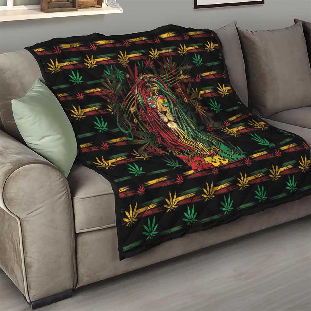 Dominica One Love Reggae Lion Quilt Caribbean Reggae Spirit