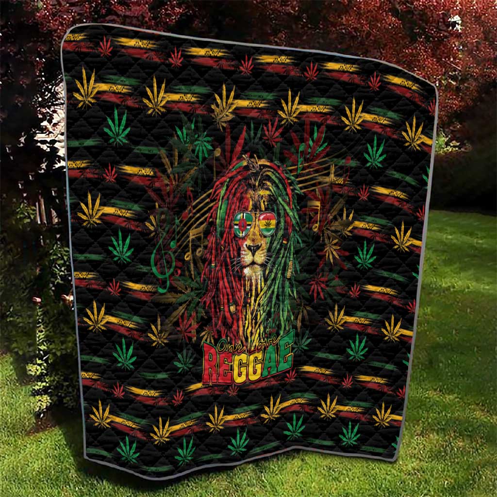 Dominica One Love Reggae Lion Quilt Caribbean Reggae Spirit