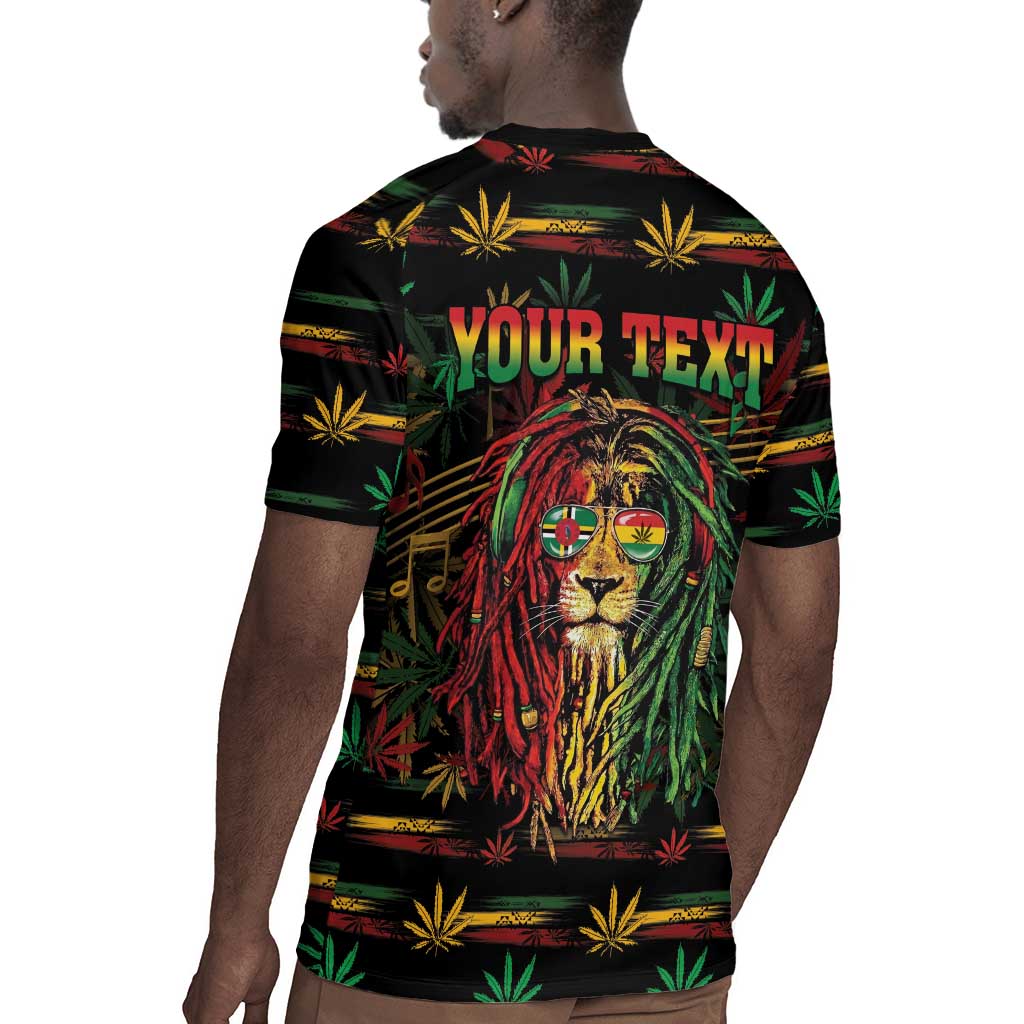 Personalized Dominica One Love Reggae Lion Rugby Jersey Caribbean Reggae Spirit