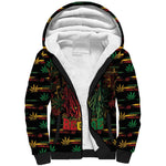 Personalized Dominica One Love Reggae Lion Sherpa Hoodie Caribbean Reggae Spirit
