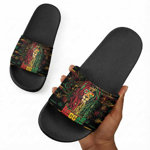 Dominica One Love Reggae Lion Slide Sandals Caribbean Reggae Spirit