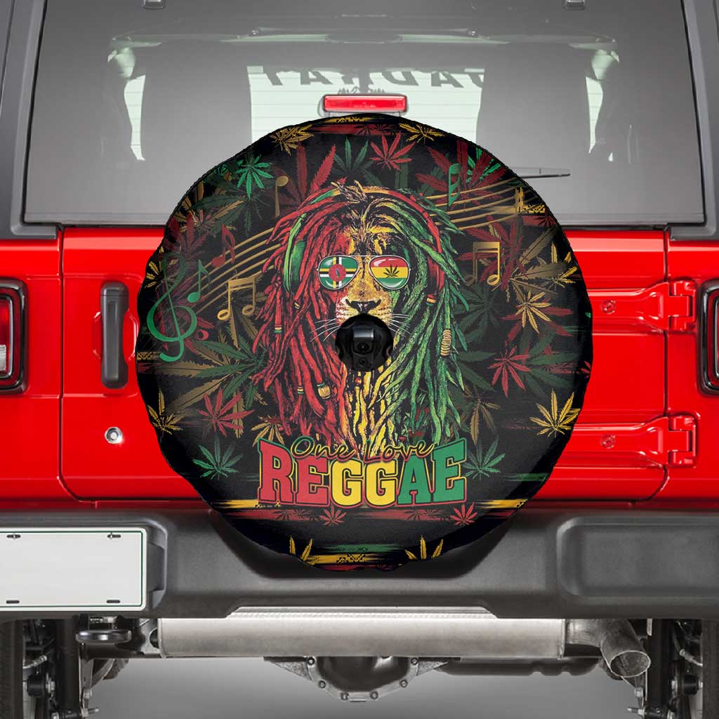Dominica One Love Reggae Lion Spare Tire Cover Caribbean Reggae Spirit