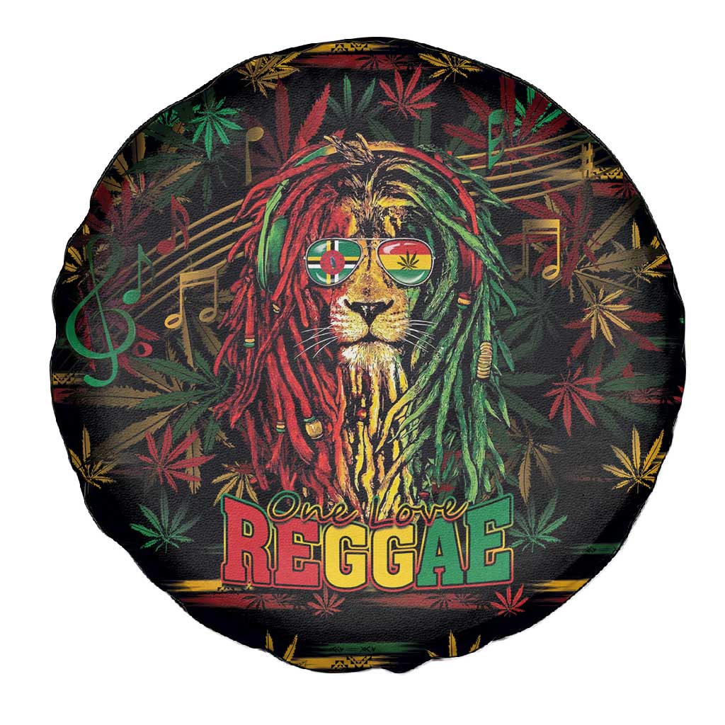 Dominica One Love Reggae Lion Spare Tire Cover Caribbean Reggae Spirit