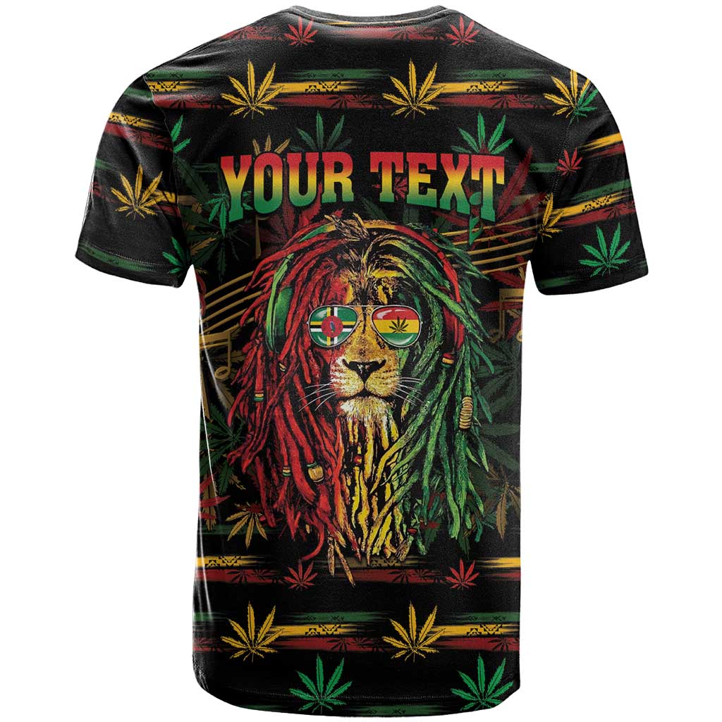 Personalized Dominica One Love Reggae Lion T shirt Caribbean Reggae Spirit