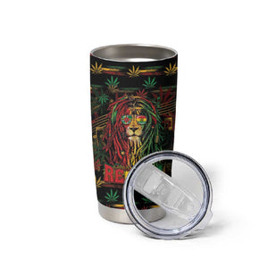 Personalized Dominica One Love Reggae Lion Tumbler Cup Caribbean Reggae Spirit