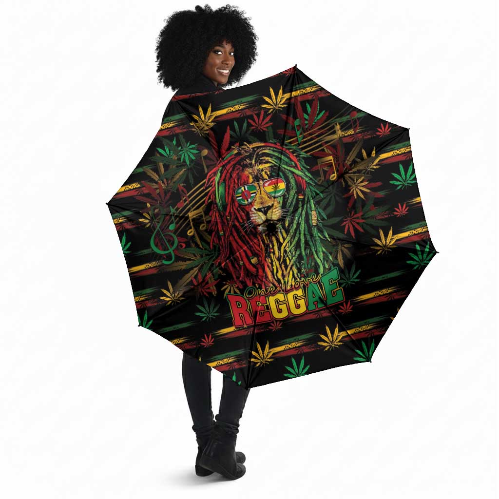 Dominica One Love Reggae Lion Umbrella Caribbean Reggae Spirit