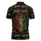 Personalized Dominica One Love Reggae Lion Zipper Polo Shirt Caribbean Reggae Spirit