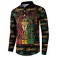Personalized Guyana One Love Reggae Lion Button Sweatshirt Caribbean Reggae Spirit