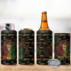 Personalized Guyana One Love Reggae Lion 4 in 1 Can Cooler Tumbler Caribbean Reggae Spirit