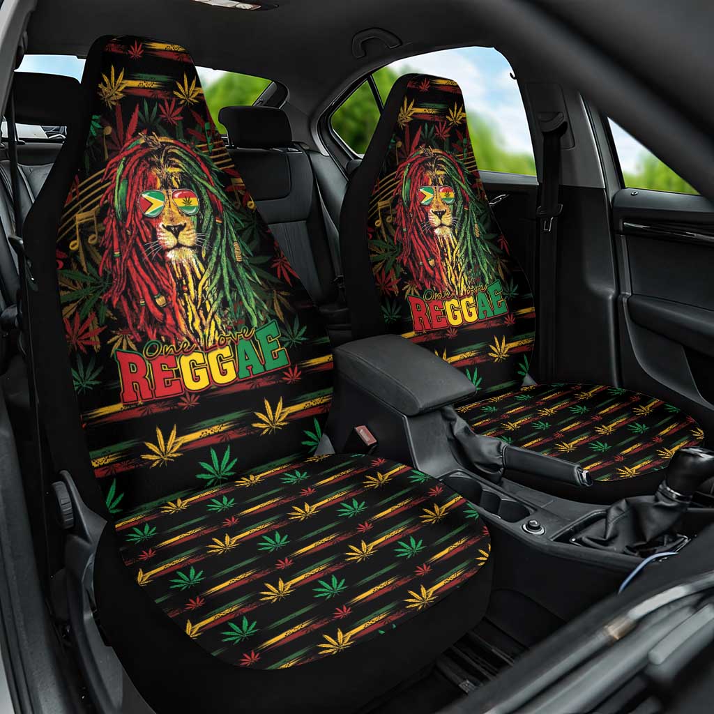 Guyana One Love Reggae Lion Car Seat Cover Caribbean Reggae Spirit