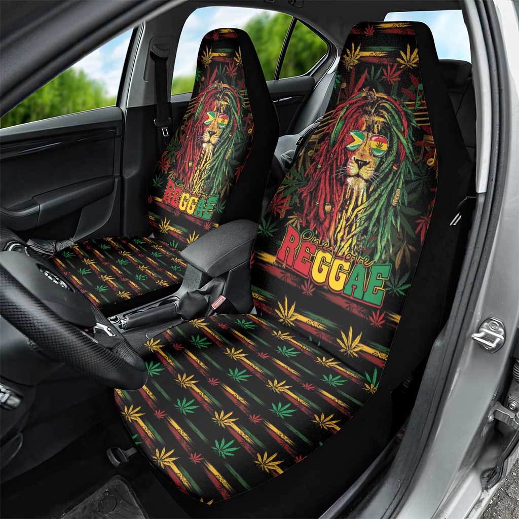 Guyana One Love Reggae Lion Car Seat Cover Caribbean Reggae Spirit