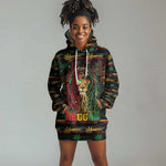 Personalized Guyana One Love Reggae Lion Hoodie Dress Caribbean Reggae Spirit